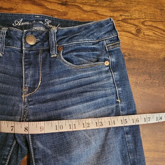 American Eagle Jeans 2 R Low Rise Skinny Medium Dark Wash Stretch Denim - Picture 7 of 11